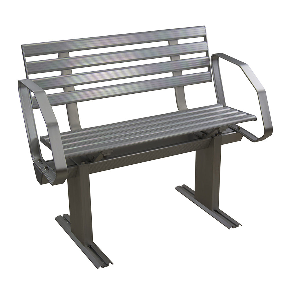 Aluminum Dock Bench with Arms