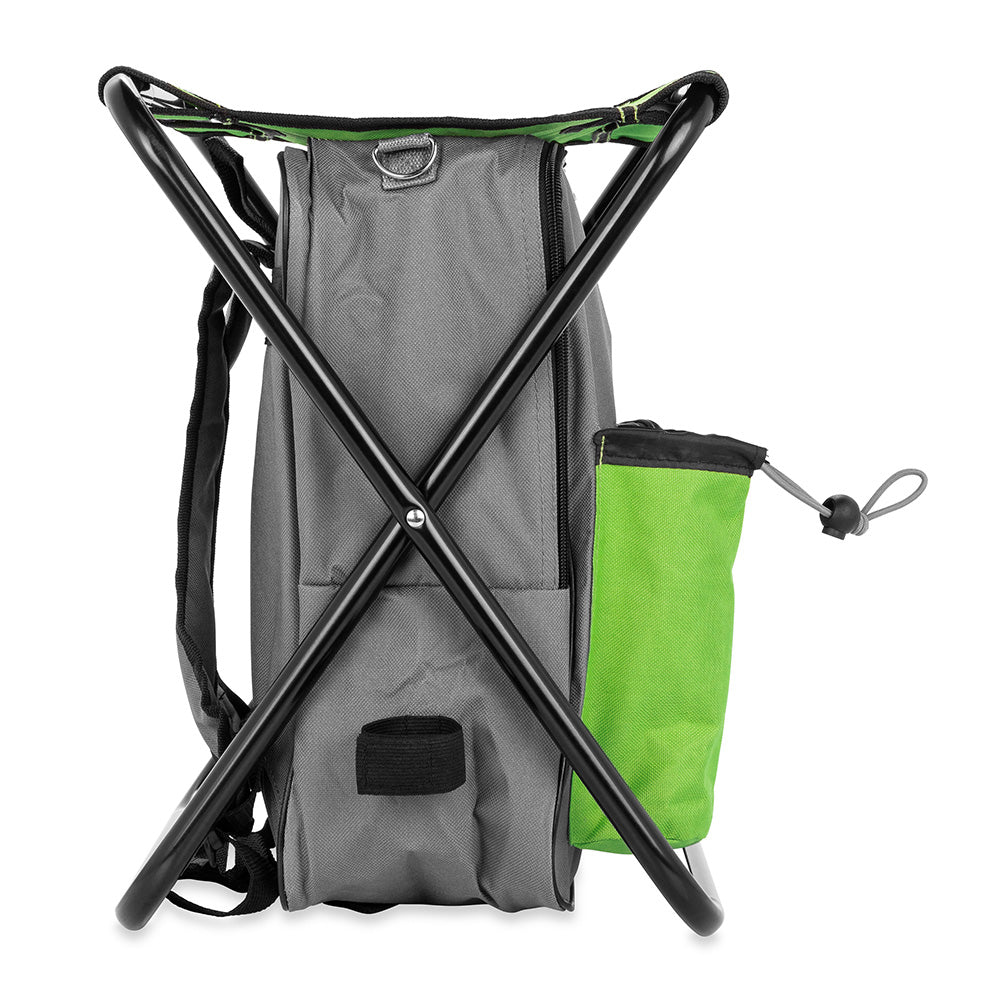 Camco Camping Stool Backpack Cooler – Green | Lightweight 3-in-1 Cooler, Backpack & Folding Camp Stool