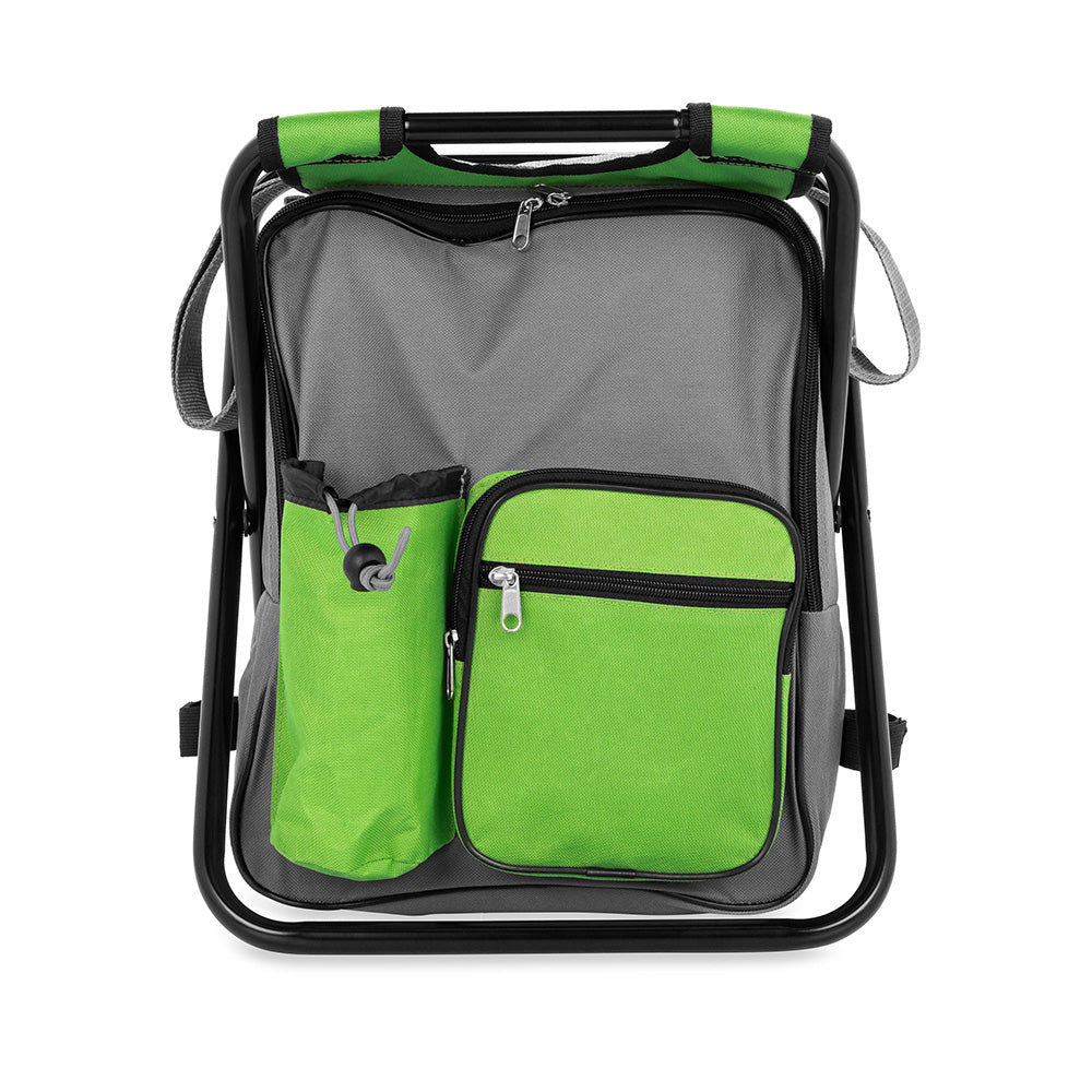 Camco Camping Stool Backpack Cooler – Green | Lightweight 3-in-1 Cooler, Backpack & Folding Camp Stool